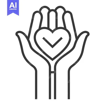 Two Hands Holding a Heart with a Checkmark Inside