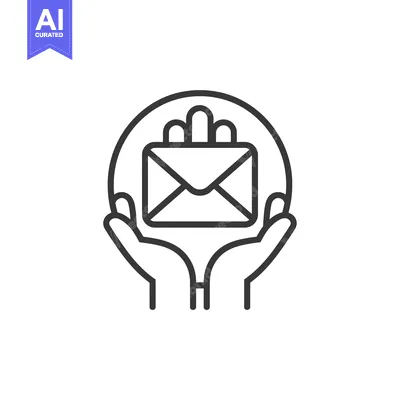 Aset premium populer: Two Hands Holding an Envelope Within a Circle
