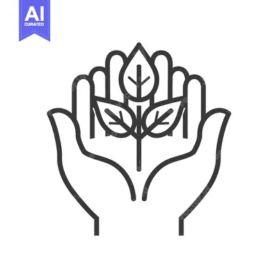 Two Hands Holding a Plant with Three Leaves
