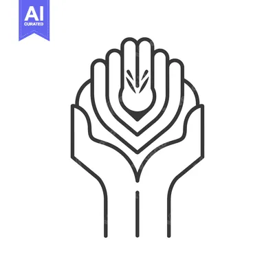 Aset desain premium: Two Hands Holding a Single Plant Sprout