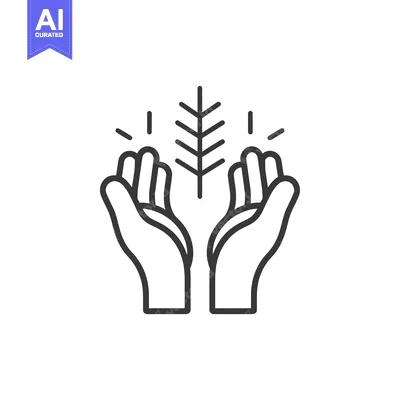 Two Hands Holding a Small Branch Growing Upwards
