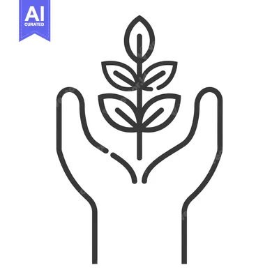 Two Hands Holding a Small Plant with Five Leaves