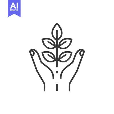 Two Hands Holding a Small Sprout with Leaves