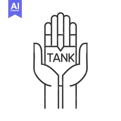 Two Hands Holding a Tank Symbol