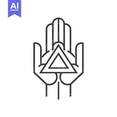 Two Hands Holding a Triangle Symbol