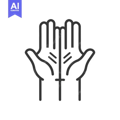 Two Hands Praying with a Cross at the Center