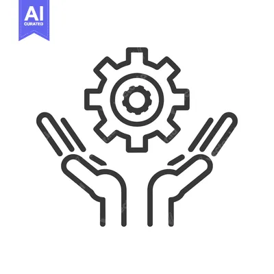 Two Hands Protecting a Gear Icon