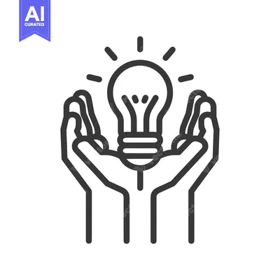 Two Hands Protecting a Lightbulb with Rays