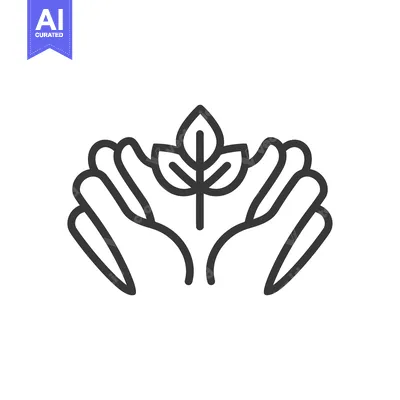 Two Hands Protecting a Small Plant with Three Leaves