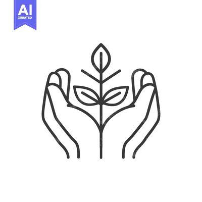 Two Hands Protecting a Small Sprout with Three Leaves