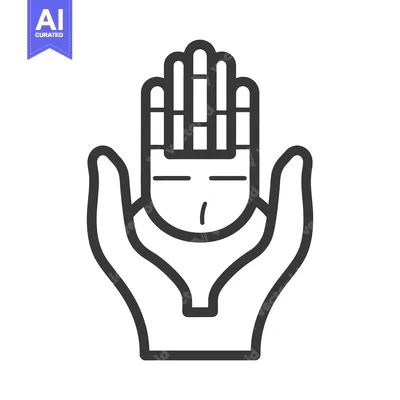 Aset desain premium: Two Hands Protecting a Stylized Head with Hair