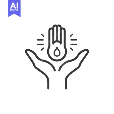 Two Hands Protecting a Water Drop Icon