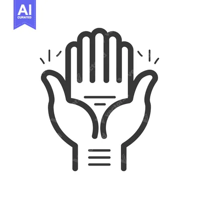 Premium design asset: Two Hands Reaching Upward with Lines Emanating from Them