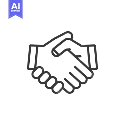 Aset premium populer: Two Hands Shaking in a Simple Line Drawing