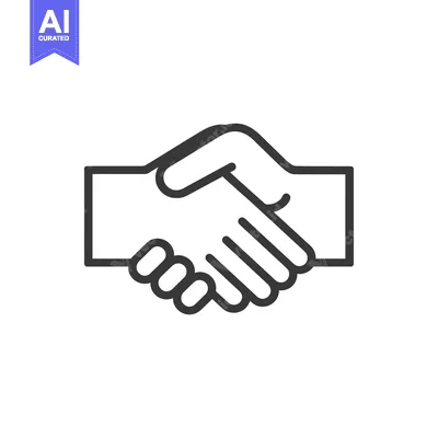 Two Hands Shaking Inside a Square Frame