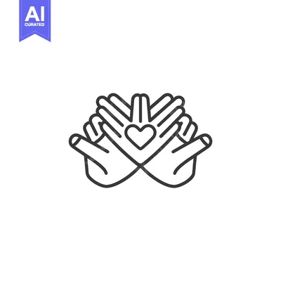 Two hands with a heart in the center forming a heart shape