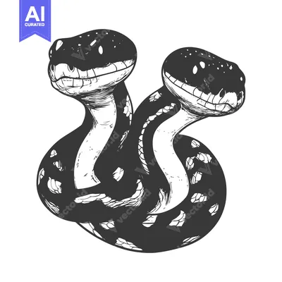 Two-Headed Snake with Black and White Scales