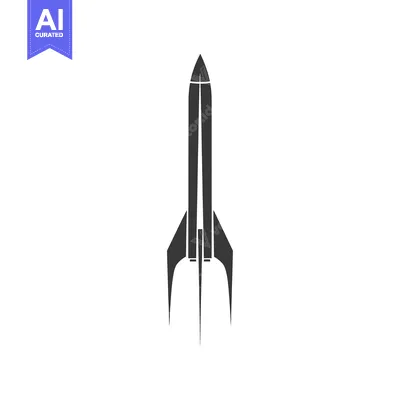 Aset premium populer: A Black and White Silhouette of a Rocket