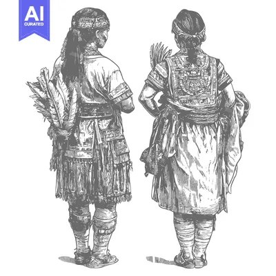 Two Indigenous Women in Traditional Clothing