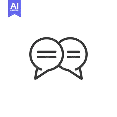 Two Interconnected Speech Bubbles with Horizontal Lines