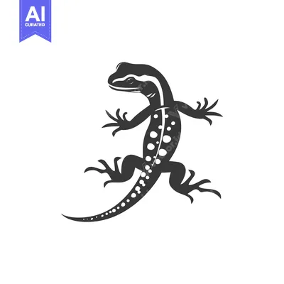 Aset premium populer: A Black and White Silhouette of a Spotted Lizard