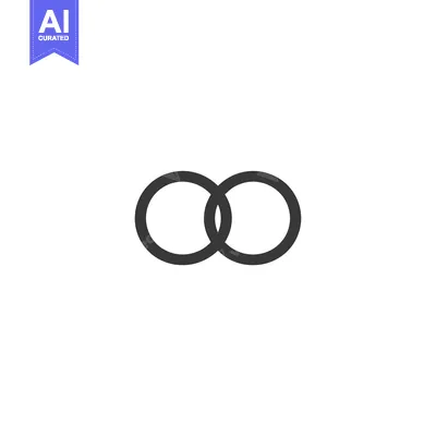 Premium design asset: Two Interlocking Circles in Black Outline