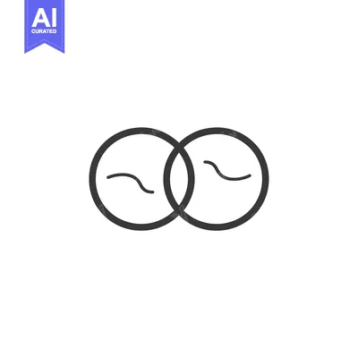 Two Interlocking Circles with Swirls Inside