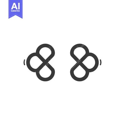 Two Interlocking Cloverleaf Shapes on White Background