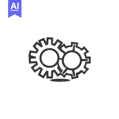 Two Interlocking Cogs with a Shadow Below