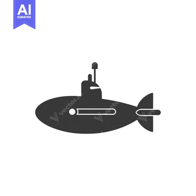 Aset premium populer: A Black and White Silhouette of a Submarine