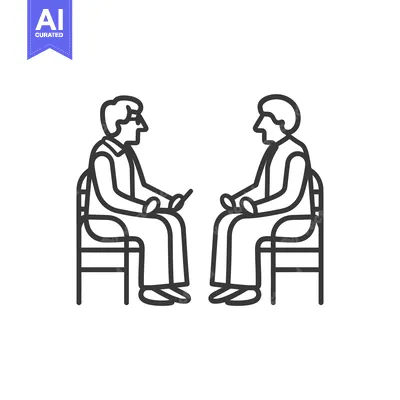 Aset premium populer: Two Men Sitting in Chairs Facing Each Other
