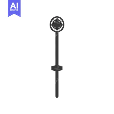 A Black and White Silhouette of a Toilet Bowl Brush