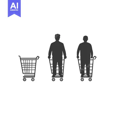 Two Men Standing on Shopping Carts
