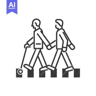 Aset premium populer: Two Men Walking Across a Crosswalk