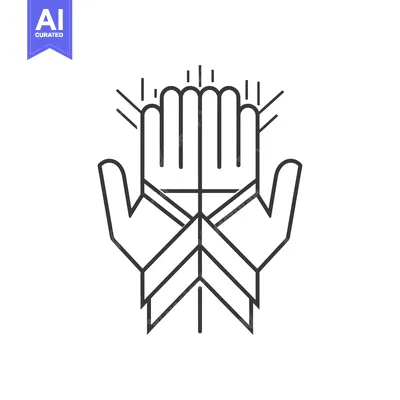 Two Open Hands Reaching Upward with Light Rays