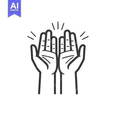 Two Open Hands with Palm Up and Rays of Light Above Them