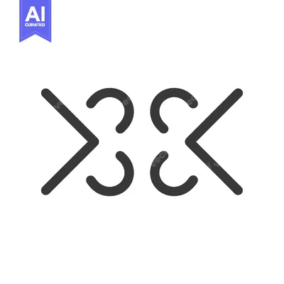 Premium design asset: Two Opposing Arrows and Curved Lines Symbol