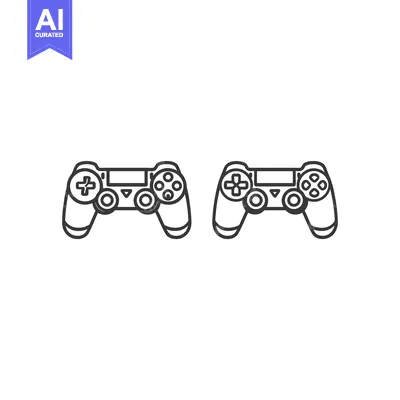 Two Outline Drawings of Game Controllers