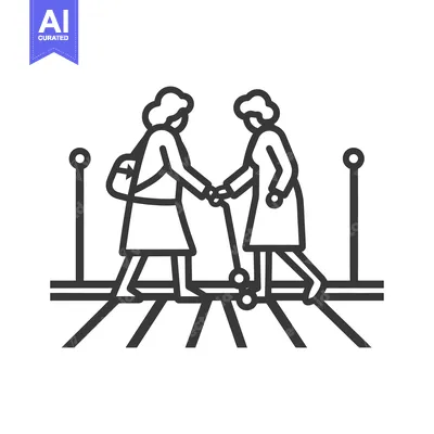 Aset premium populer: Two People Crossing a Crosswalk Holding Hands