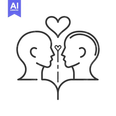 Two People Facing Each Other With a Heart Above Them
