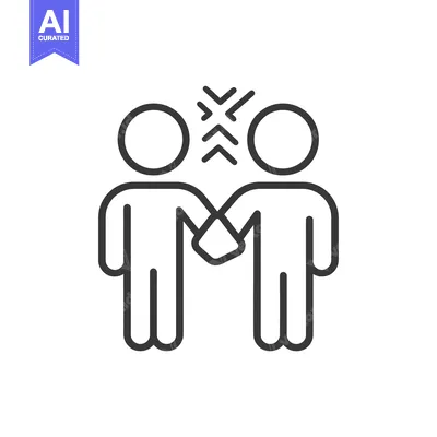 Popular premium asset: Two People Facing Each Other with Upward Arrows Between Them