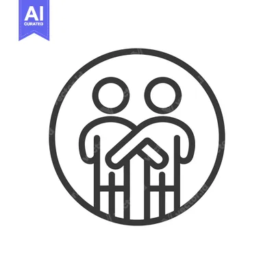 Premium design asset: Two People Holding Hands in a Circle