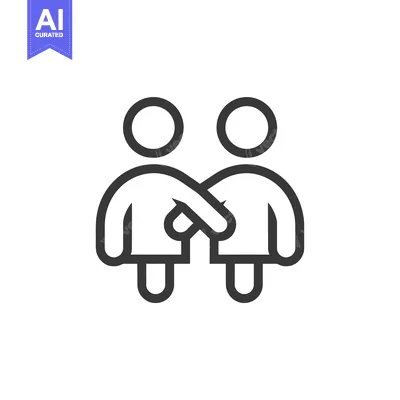 Premium design asset: Two People Holding Hands in a Simple Line Art Illustration