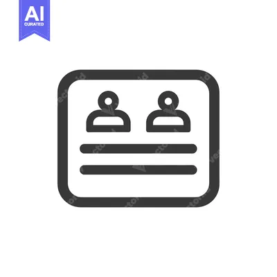 Premium design asset: Two People Icon with Rounded Frame and Three Horizontal Lines