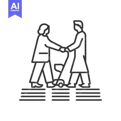 Aset premium populer: Two people shaking hands while walking forward