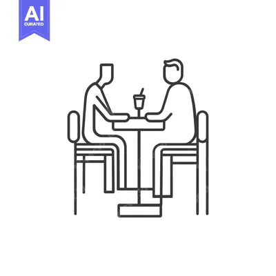 Two People Sitting at a Table with a Drink