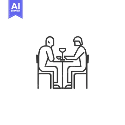 Aset premium populer: Two People Sitting at a Table with Drinks