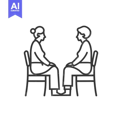 Aset premium populer: Two People Sitting Facing Each Other on Chairs