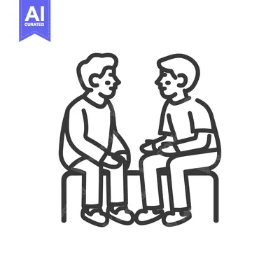 Aset desain premium: Two People Sitting Facing Each Other on Seats