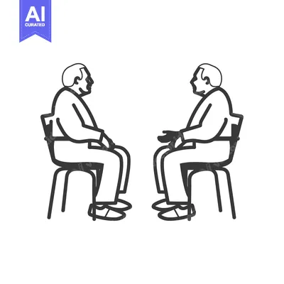 Two People Sitting in Chairs Facing Each Other